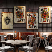 American personality creative poker wooden board painting bar Internet cafe restaurant leisure room wall decoration painting mural hanging painting