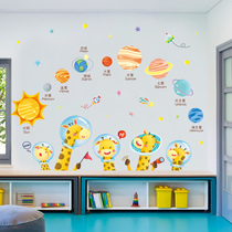 Childrens room Bedroom early learning stickers Cartoon wall stickers Kindergarten wall decoration Classroom layout wallpaper self-adhesive