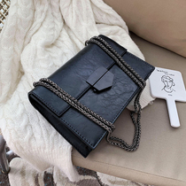 Flagship leather simple retro small bag women's 2021 new tide Korean messenger bag chain shoulder bag small square bag