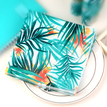 Green leaf napkin red flower placemat paper hotel banquet paper cup flower paper rose wedding paper 20 wood pulp paper mouth cloth