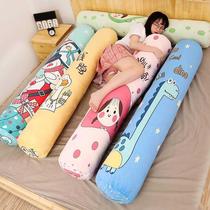 Cartoon Neutral Cute Strip Cylindrical Pillow Side Sleeping Clip Leg Hug Pillow Bed Teenage Girl Plush Pillow Can Be Detached