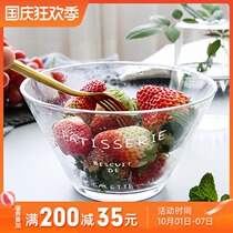 Home minimalist fruit salad bowl creative transparent crystal glass bowl dessert bowl European small Bowl vegetable cereal bowl