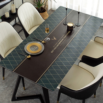 Nordic leather table mat tablecloth waterproof and oil-proof non-washing PVC coffee table student book table mat double layer thick