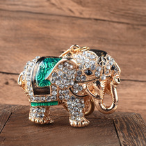 Color Thai baby elephant alloy Diamond keychain cross-border supply India Korean cute drip doll elephant