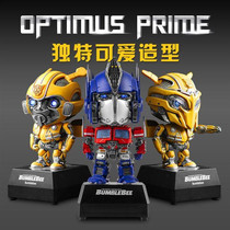 Genuine authorized Bumblebee Transformers 5 robot Q version hand-made model toy Optimus Prime car ornaments