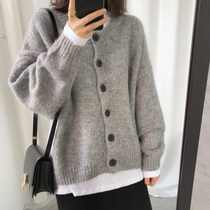 Lazy style sweater coat women 2021 autumn and winter New Korean version of short Joker loose long sleeve outer knit cardigan