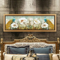 The bedroom decorates the head of the painting bed and the American living room background wall murals are warm and European oil painting peacocks