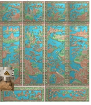 Cloud Side Landscape Top Box Cabinet Relief Figure Big Wardrobe Wood Sculpture Antique Furniture Jdp Bookcase Door Panel Fine Sculpture