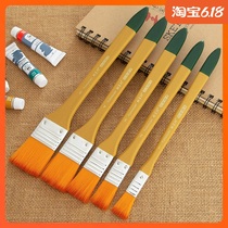 Yumo Hennessel soft hair oil painting brush long rod gouache brush watercolor paint base line brush wall painting small brush