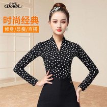 Dambo Romorden Dance On the Latin Dance Costume Womens Professional Gitba Dance Suit V Collar Dance Blouse