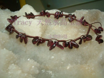 Natural Garnet anklet gravel gravel pure hand-woven fortune transfer collection level Wang people Yuanwang peach blossom jewelry