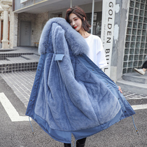 Maternity thick cotton-padded clothes Korean version of the long down jacket padded winter loose cotton-padded jacket pregnancy coat New Year