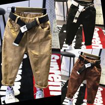 Children Spring and Autumn New Jeans 2021 New Korean Boys Joker Cotton Black Casual Pants Stretch Pants
