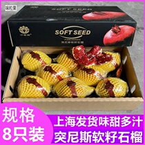 Inch gold ground Tunisias soft seed pomegranate gift box fit 8 only 6 catties sweet and juicy to make a big pomegranate fresh