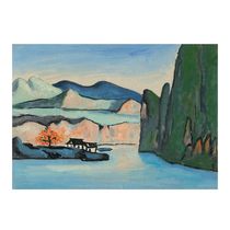 (Focus on the exemption ) Chairman of the Guangxi American Association home name smear ( Causeway Mountain) limited edition painting decorative poster