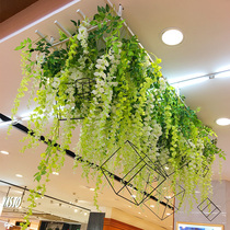 Artificial violet flower rattan plastic hanging flower plant rattan indoor hanging roof decorative flower rattan fake flower wisteria flower