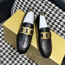 High plate tire cowhide 2020 new womens shoes British style small leather shoes flat lazy single shoes pedal loafers