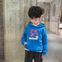 Childrens clothing foreign style childrens hooded sweater jumper spring and autumn children Korean top 2021 new boy coat