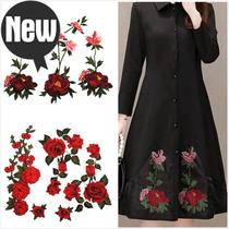 Subsidized middle-aged and elderly autumn mothers rose water-soluble embroidery appliqué jacket supplement c appliqué b 5-piece set 2 water