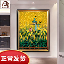 Mona Lisa 2021 new thread embroidery hand-embroidered gold wheat field living room modern European style childrens cross stitch