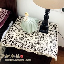 Fresh water lotus handmade crochet hook hook cotton American countryside pastoral hollow woven sofa hand towel 40*60