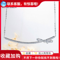 Mrs Liao jewelry 18k Smile diamond necklace pendant Female bow Real diamond clavicle chain Custom