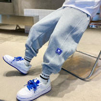 Boy Anti-mosquito Pants Grey Pants Long Pants Summer Thin sports Methodist Pants Tide Children Dress Spring Autumn Summer Dress Big Boy