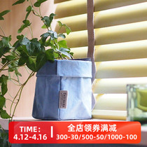 Italy imported uashmama fashion flower pot torn without rotting green hand-made paper bag trash bag collection bag