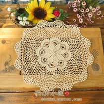 Fresh water lotus handmade crochet crochet cotton lace woven European decorative round plate cushion 40-50cm
