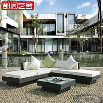 Outdoor vine garden balcony villa vinechair courtyard hotel leisure sofa tables and chairs combination furniture customized
