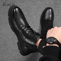 Rocu2021 Fall new Martin boots Mens middle help tooling boots light extravagant leather boots Boots Boom Boots boots Short boots