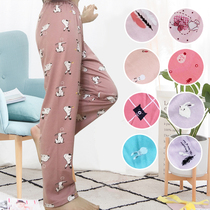 Spring and Autumn Ladies Plus Size Pajama Pants Womens Pants Cotton Thin Cotton Loose Home Pants Women Summer Autumn and Winter Air Conditioning Pants