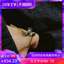 JLInN Plant Flower Brand Double Finger Withdrawal Orchid Stars Same Small Crowdpersonality Original Design Pure Silver