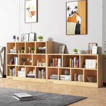 Bookshelf shelf floor childrens bookcase home bedroom living room simple solid wood multi-layer lattice storage storage cabinet