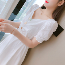 Summer dress design sense niche sweet dress French first love skirt sexy temperament thin goddess fan A- line dress
