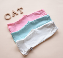 Five-fold clearance ~ 110 yards ~ summer girls elastic Capri pants bow micro-La three Toner White blue base