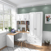 Small apartment childrens integrated table with desk bookcase bookshelf with corner combination cabinet wardrobe Desktop computer table customization