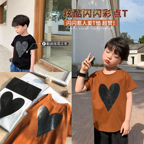Yuanyuan home childrens clothing 2021 new childrens short sleeve shirt baby half sleeve T-shirt boys base shirt Korean version of tide