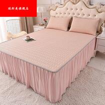 Cool seat four-piece Summer Latex Bed Skirt 3-piece Machine Washing Soft Roller Foldable Anti-Slide Bed Cover