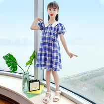 Girls dress summer 2021 new style middle and large children fashion Korean version of summer skirt childrens fashion long style foreign style