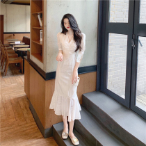 Gentle wind-style first love collection waist long dress Children Summer 2022 New display slim temperament superfairy pure desire to dress