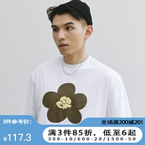 SAMESAME22SS thick plate printed floral minimalist short sleeve round collar casual summer t-shirt knit erotico men and women