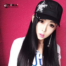 Hat female spring summer Korean version of military cap Tide baseball cap sun hat cap Flat Top Four Seasons Sun military cap