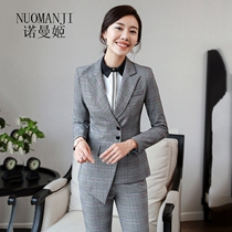 Norman Ji Fashion Professional Dress Lady Plaid Business Suit OL Temperament Fashion Famous Yuanyi Suit