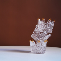 Nordic style ins style gold crown candle holder ring jewelry glass storage girls room decoration small furnishings