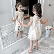 Korean girls dress summer dress Hanfu 2021 new children's clothing cheongsam girl princess dress foreign style children's skirt