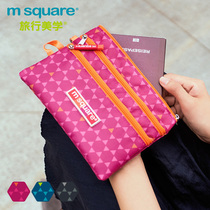 m square hand-held mobile phone bag three-layer zipper bag travel bill storage bag passport bag identification bag waterproof
