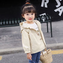 Girls  windbreaker spring and Autumn childrens clothing small baby Western style jacket 2020 new Korean version of 1-7 years old trendy cotton top