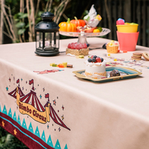Zohandun Road Cartoon American Circus Cute tablecloth cloth table cloth Rectangular table cloth Tea table tablecloth