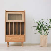 Nordic bookcase modern living room solid wood magazine cabinet sofa side cabinet locker simple bedroom bedside cabinet locker